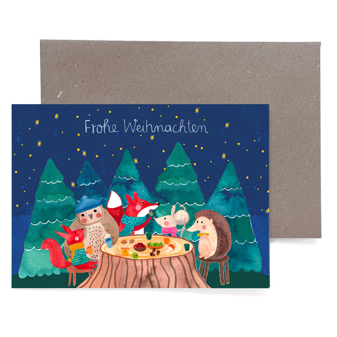 Weihnachtskarte *Weihnachtsschmaus* (Klappkarte)